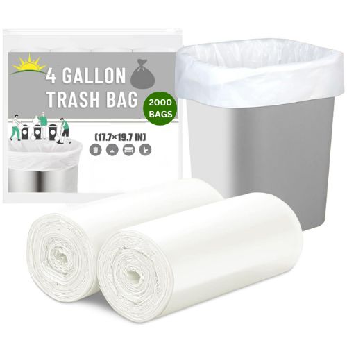 4 Gallon Office Can Liners (Clear) - 17"x18" - 6 Mic High Density (2000 Bags/Case) image 0